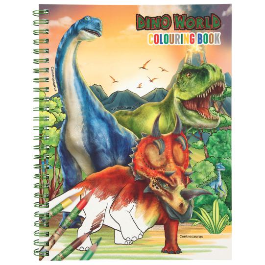 Dino World Colouring Book with Colouring Pencils