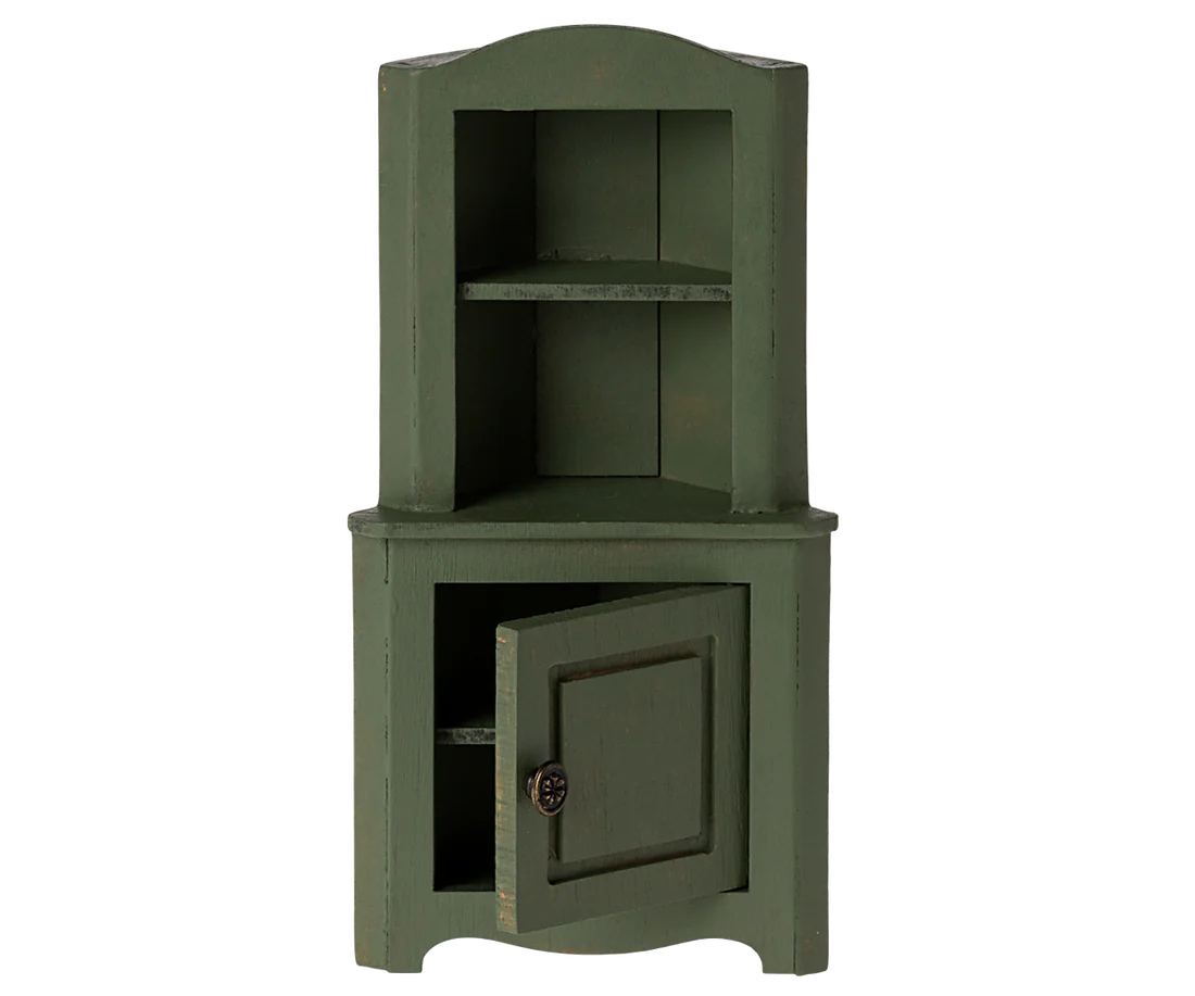 Maileg Corner Cabinet, Mouse- Dark Green