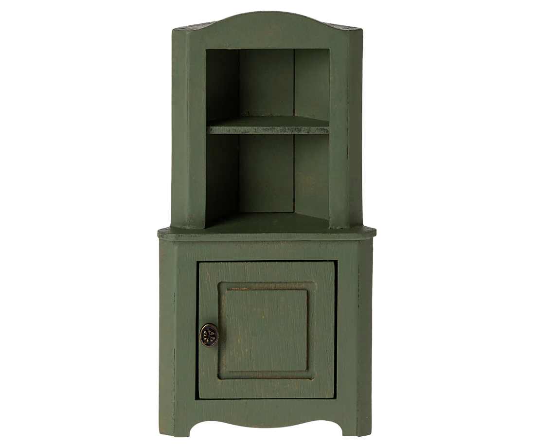 Maileg Corner Cabinet, Mouse- Dark Green