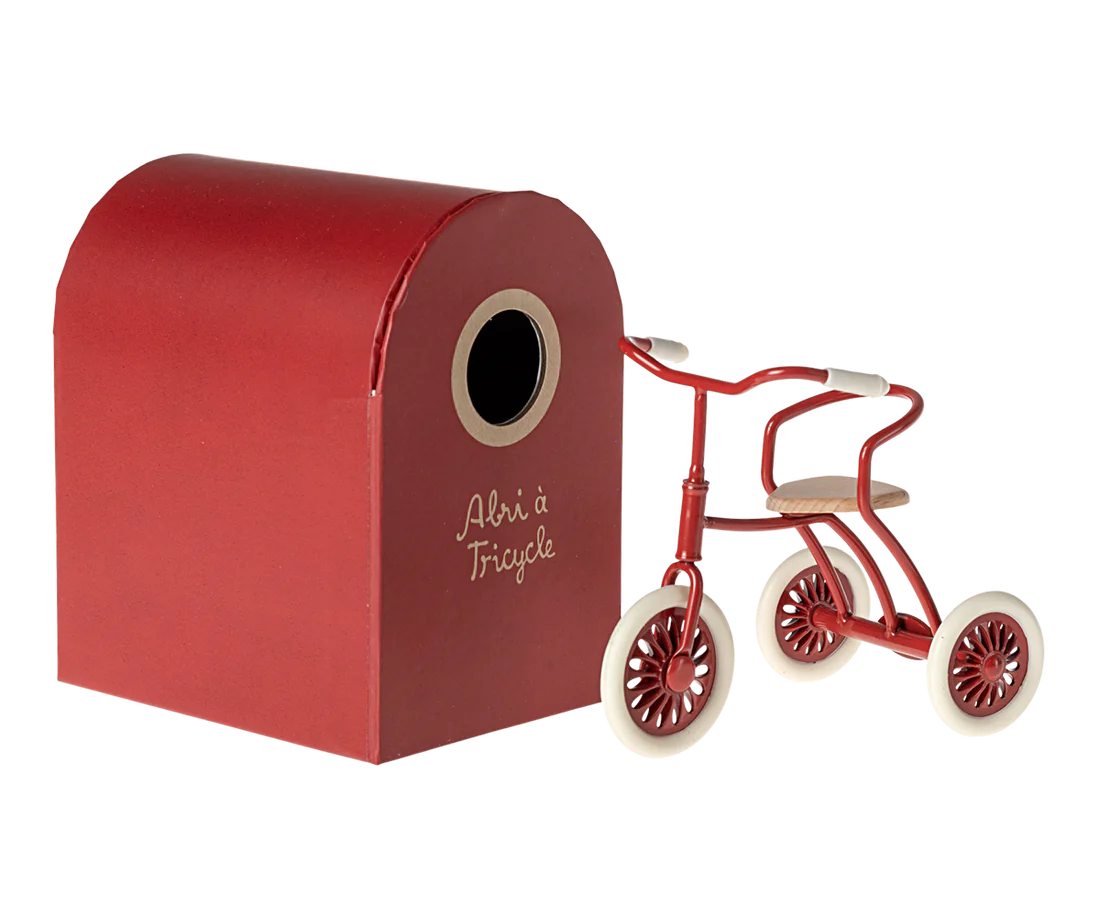Maileg Abri a Tricycle, Mouse- Red