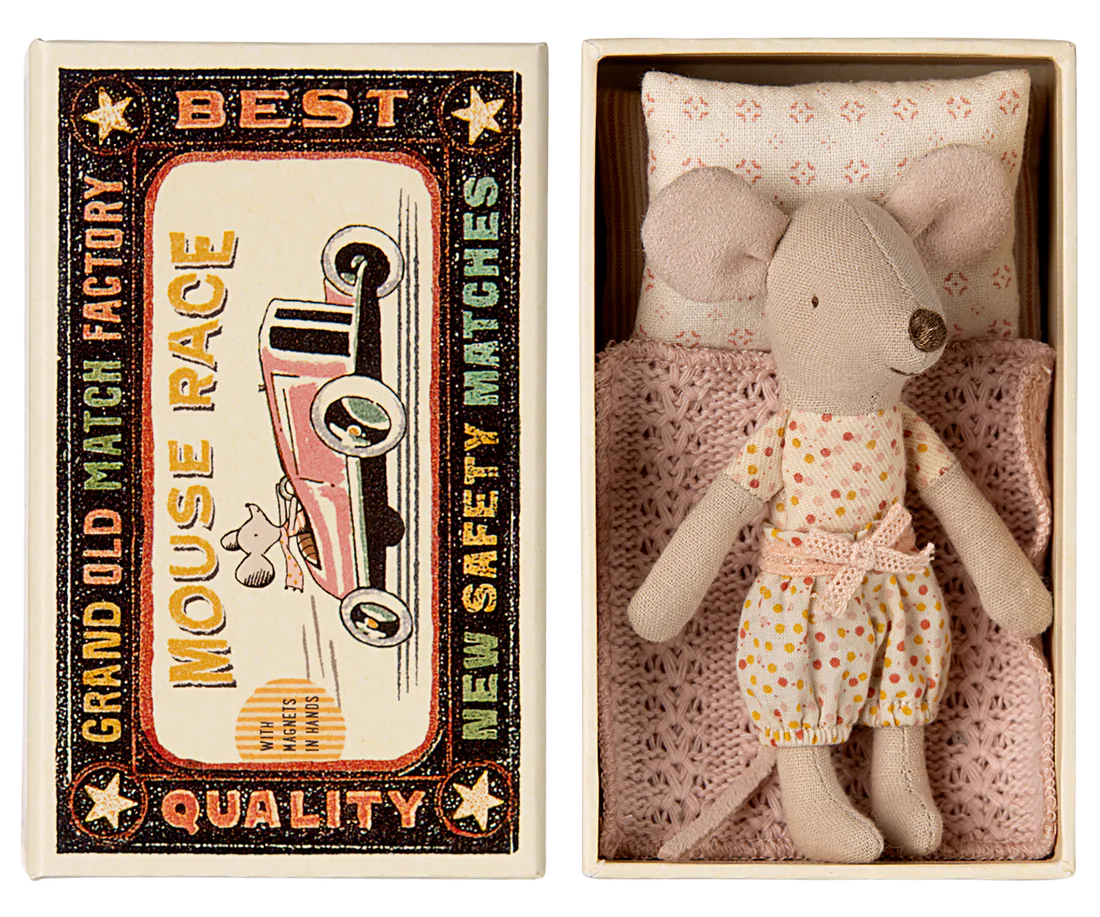 Maileg Little Sister Mouse in a Matchbox