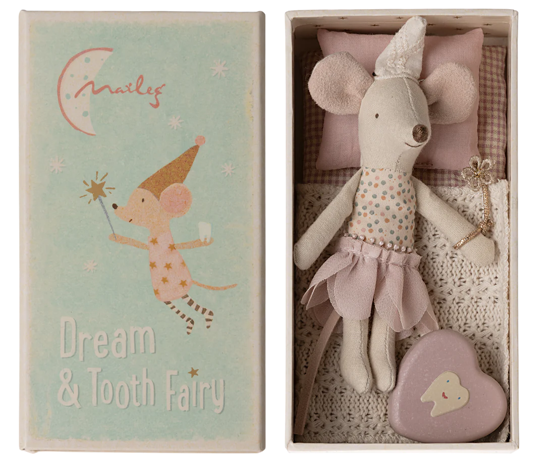 Maileg Tooth Fairy Mouse, Little Sister in Matchbox