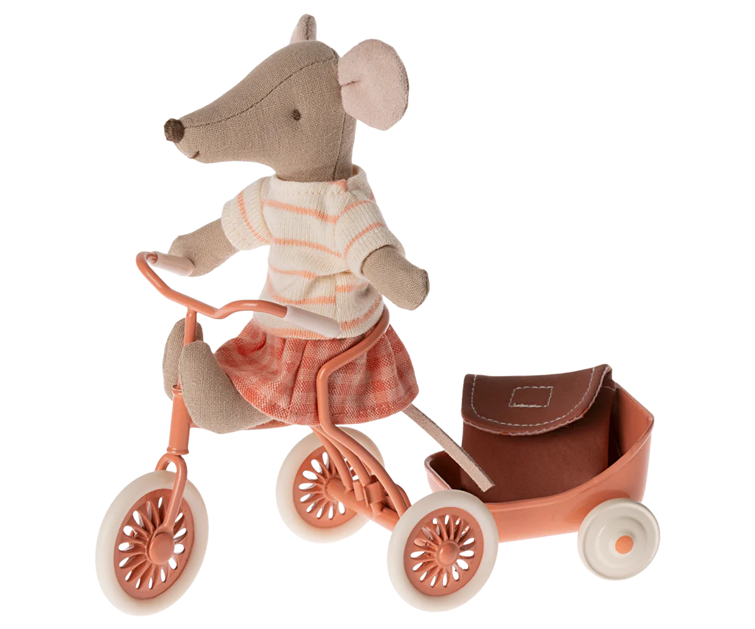Maileg Tricycle Mouse, Big Sister- Coral