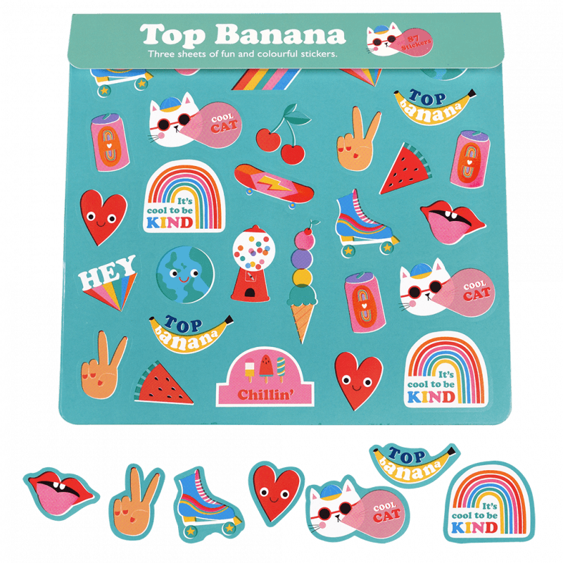 Rex London Top Banana Sticker Sheets (3 sheets)