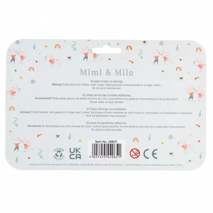 Rex London Mimi & Milo Stick On Earrings