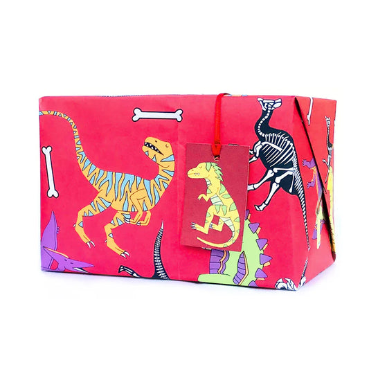Neon Magpie Dinosaur Wrapping Paper