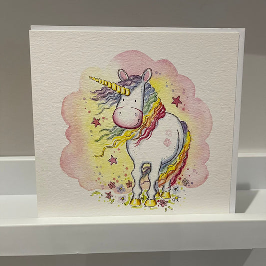 Flamingo Paperie Little Unicorn Greetings Card
