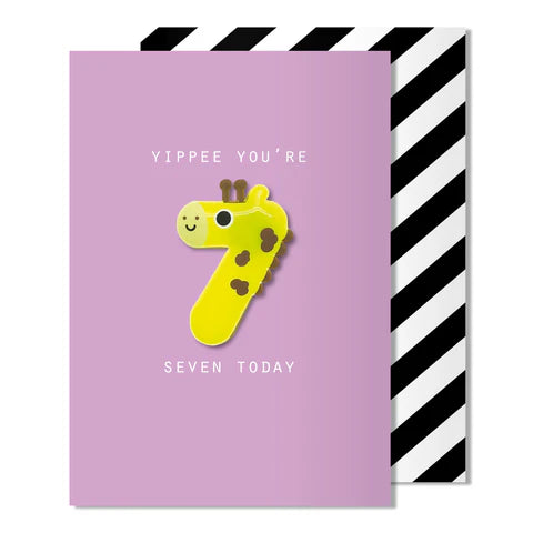 Pango Productions Giraffe Age 7 Magnet Card