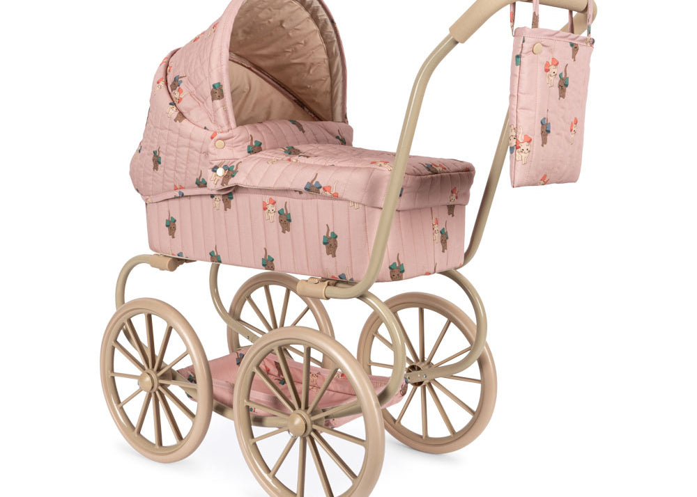 Konges Slojd Minnie Doll Pram- Bow Kitty Pink