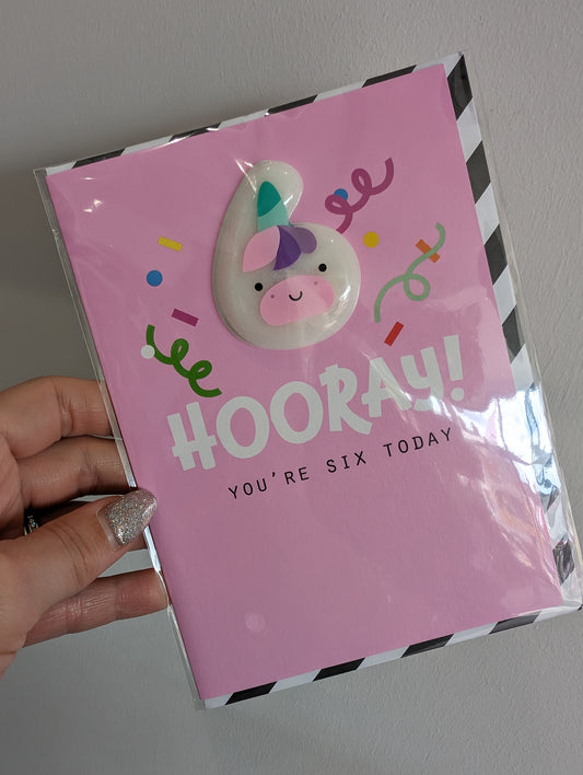 Pango Productions Unicorn Age 6 Magnet Card