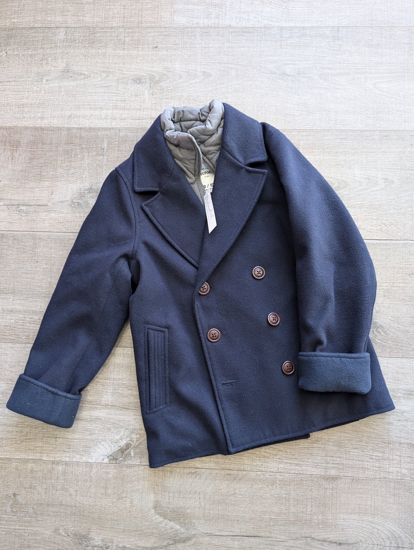 3920901 Abercombie Navy Pea Coat 9-10yrs
