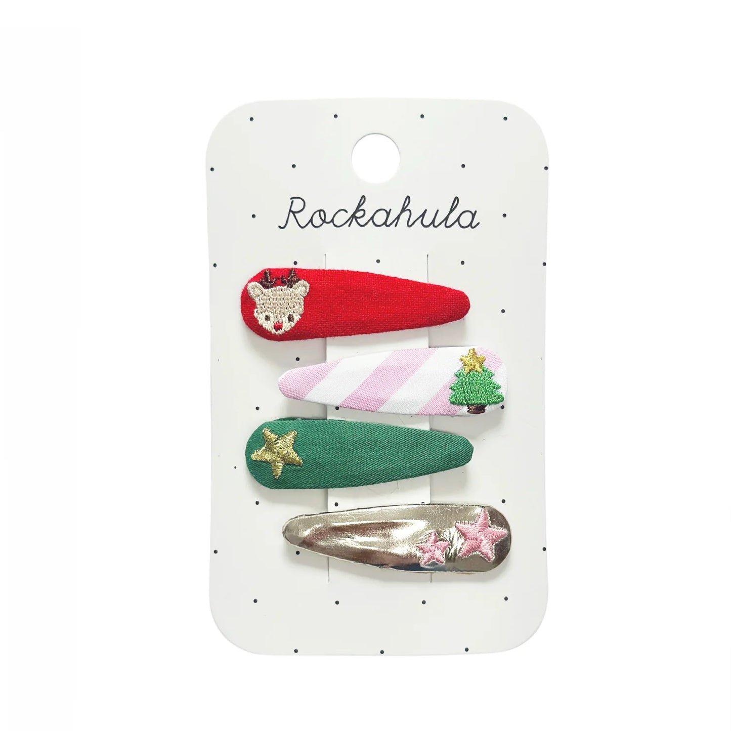 Rockahula Jolly Xmas Embroidered Clip Set