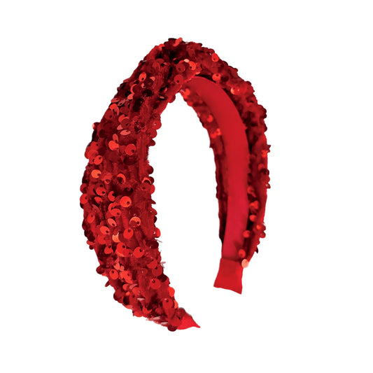Rockahula Sequin Velvet Headband- Red
