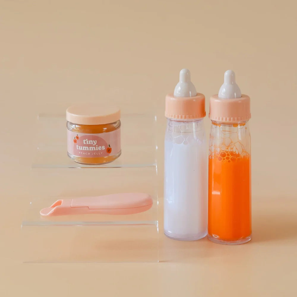 Tiny Harlow Tiny Tummies Peach Jelly Food Jar & Spoon Set