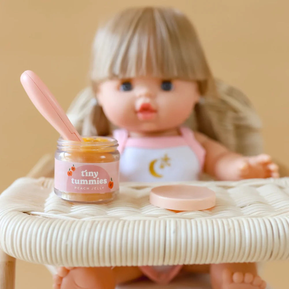 Tiny Harlow Tiny Tummies Peach Jelly Food Jar & Spoon Set