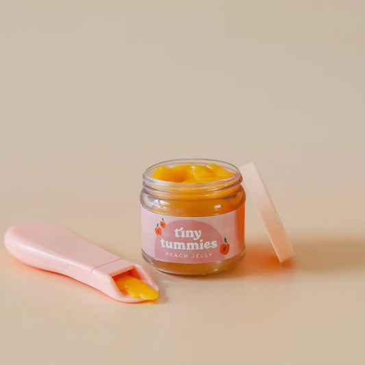 Tiny Harlow Tiny Tummies Peach Jelly Food Jar & Spoon Set