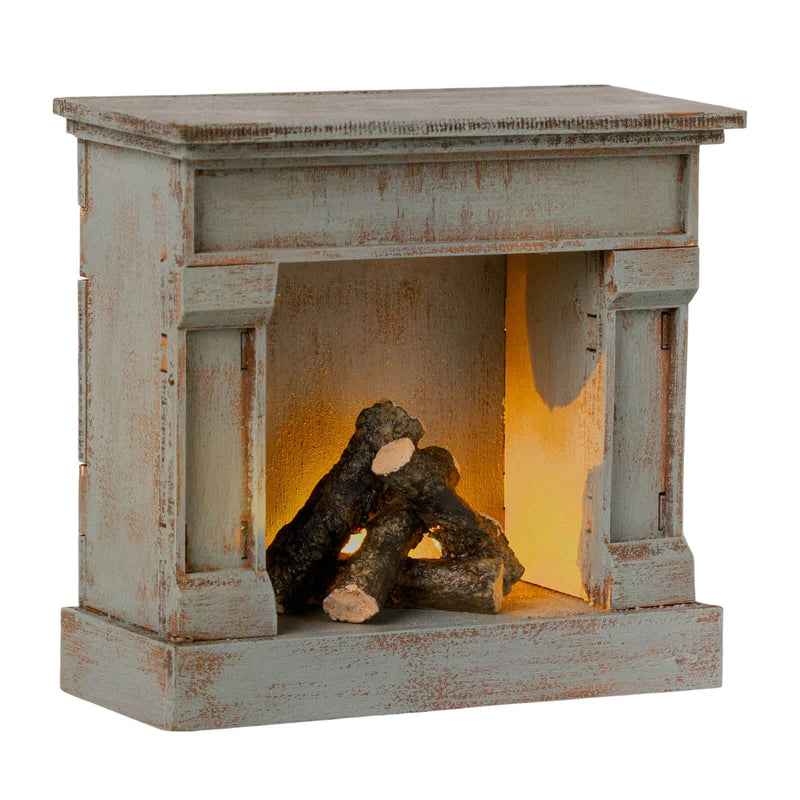 Maileg Miniature Fireplace- Vintage Blue