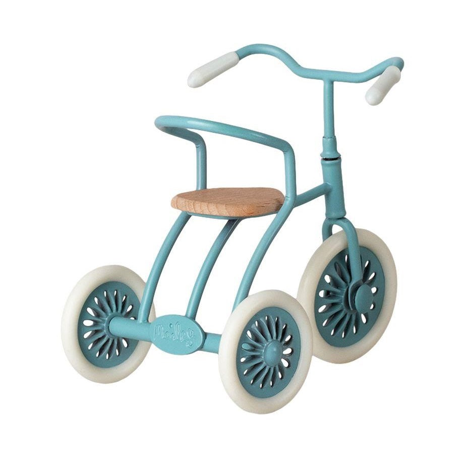 Maileg Abri a Tricycle, Mouse- Petrol Blue