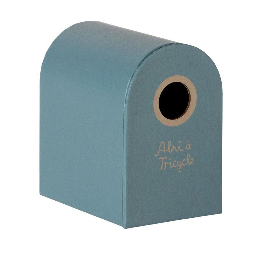 Maileg Abri a Tricycle, Mouse- Petrol Blue