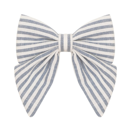 Mimi & Lula Seaside Stripe Bow- Blue