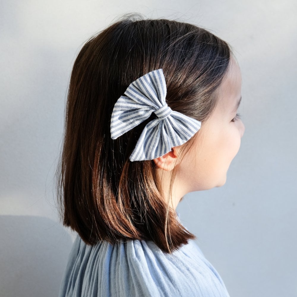 Mimi & Lula Seaside Stripe Bow- Blue