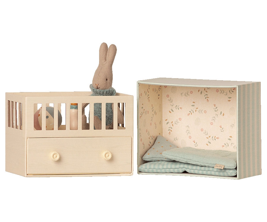 Maileg Baby Room w. Micro Rabbit- Blue