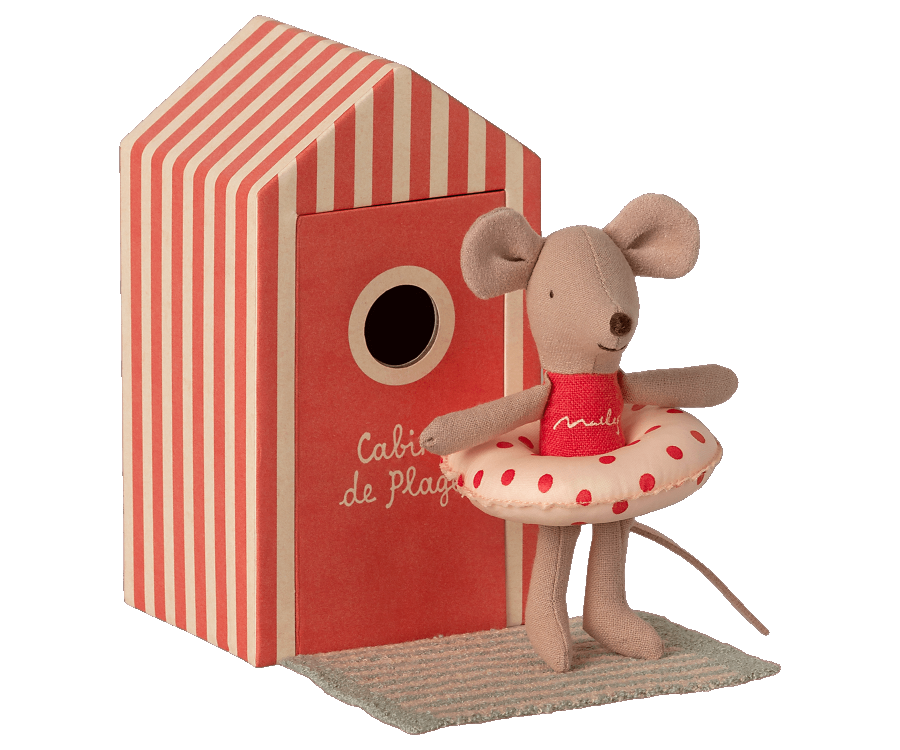 Maileg Beach Mice, Little Sister in Cabin de Plage