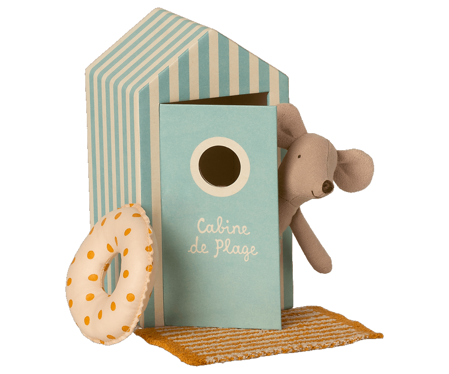 Maileg Beach Mice, Little Brother in Cabin de Plage