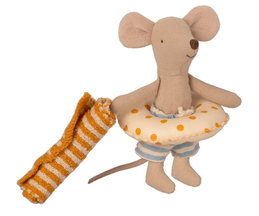 Maileg Beach Mice, Little Brother in Cabin de Plage