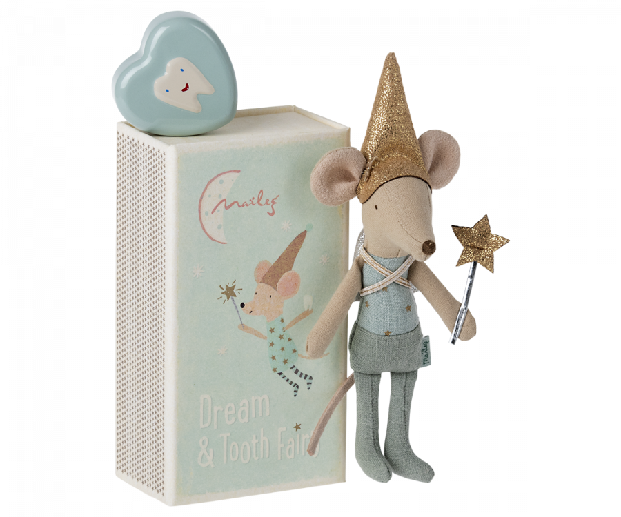 Maileg Tooth Fairy Mouse in Matchbox- Blue