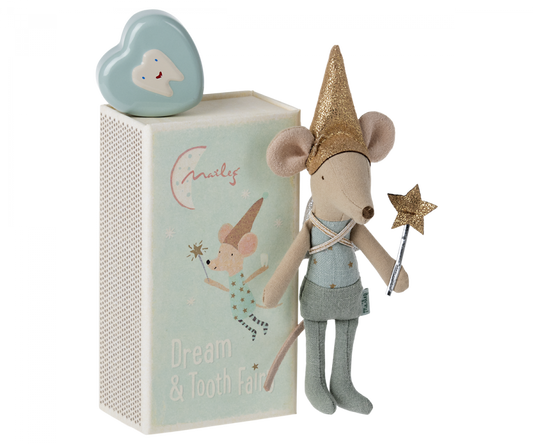Maileg Tooth Fairy Mouse in Matchbox- Blue