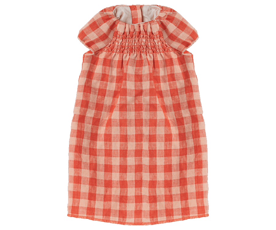 Maileg Bunny, size 5, Red Check Dress