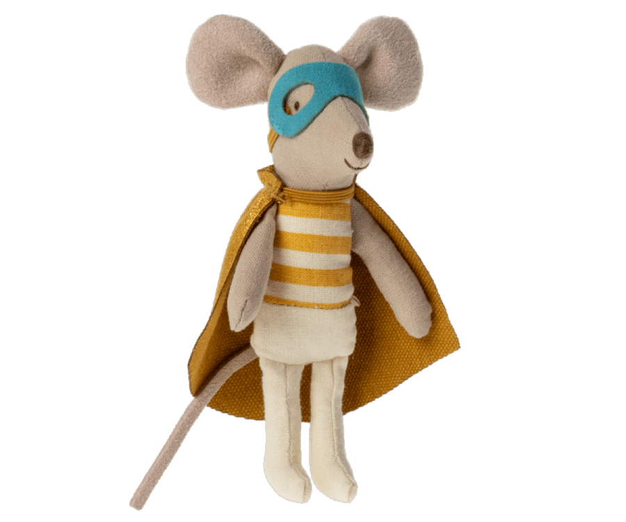 Maileg Superhero Mouse, Little Brother in Matchbox