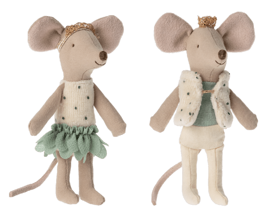 Maileg Royal Twins Mice, Little Sister & Little Brother in Matchbox