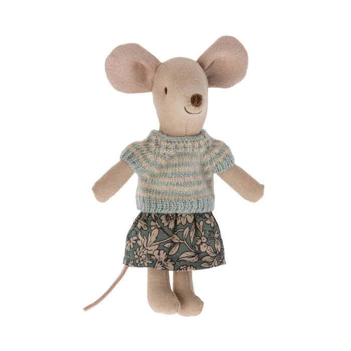 Maileg Clothes, Knitted Sweater & Skirt for Big Sister Mouse