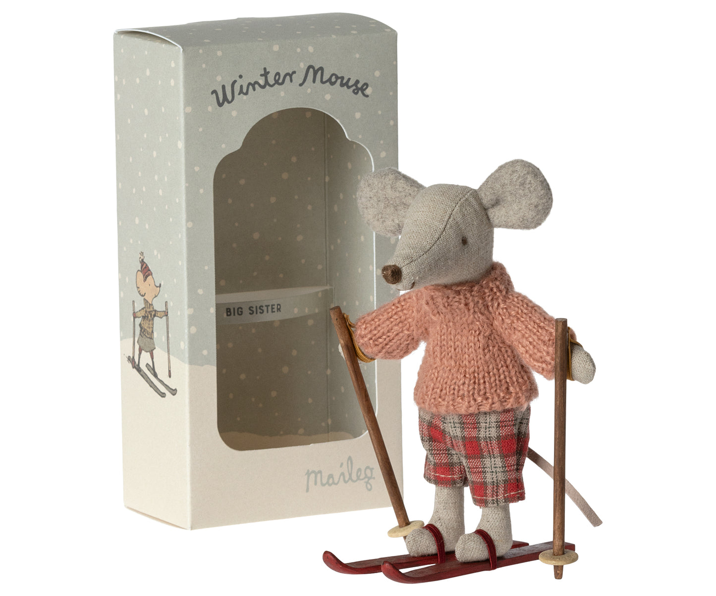 Maileg Winter Mouse with Ski Set, Big Sister