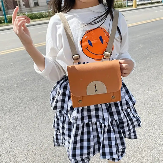 Leather Bear Backpack- Light Brown