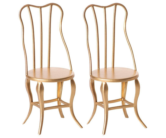 Maileg Vintage Chair, Mirco- Gold 2pack