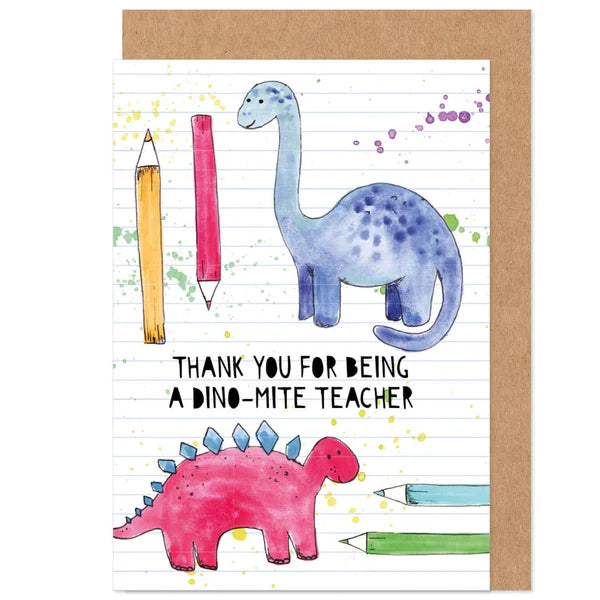 Bow & Bell Dino-mite Teacher Card