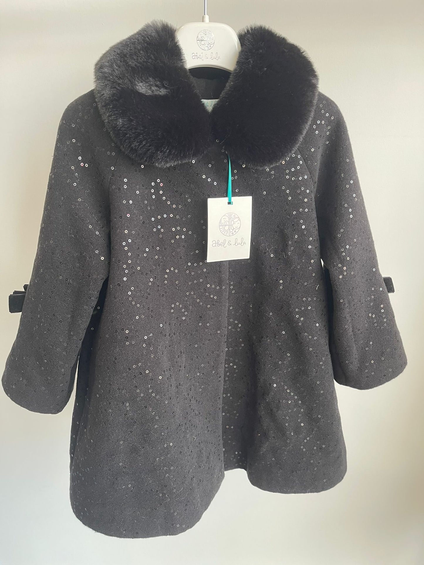 Abel & Lula Black Sequin Coat 4yrs