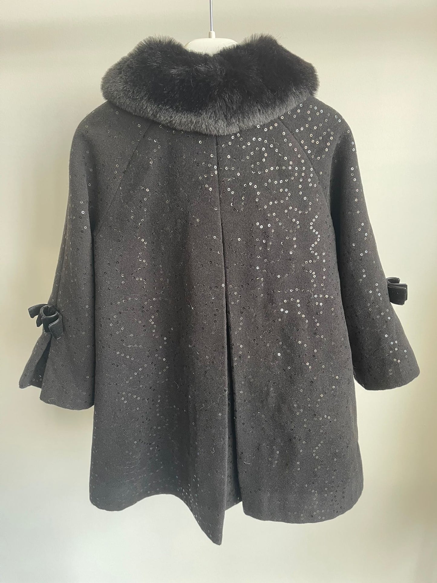 Abel & Lula Black Sequin Coat 4yrs