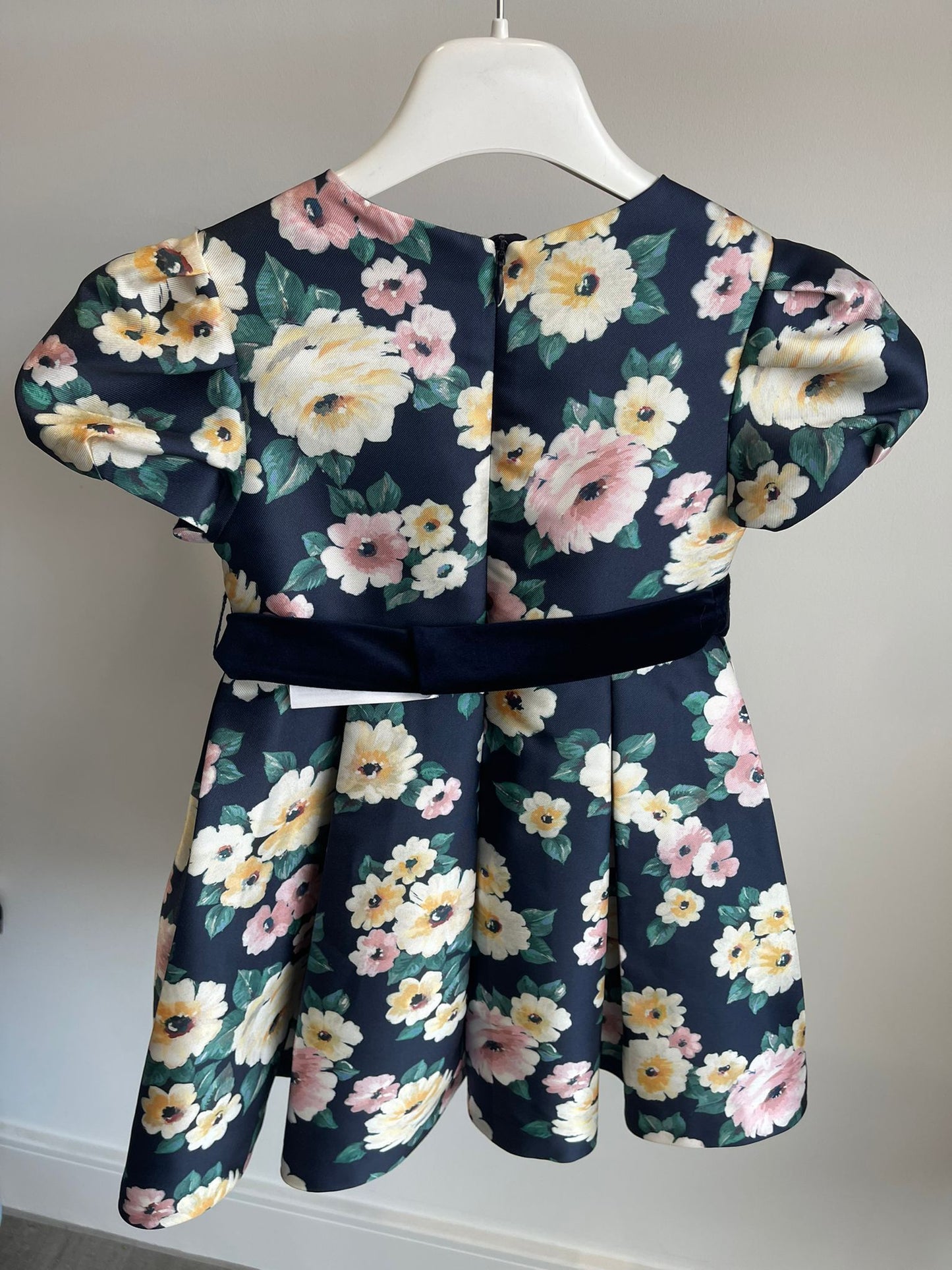 Abel & Lula Floral print Velvet Sash Dress 4yrs