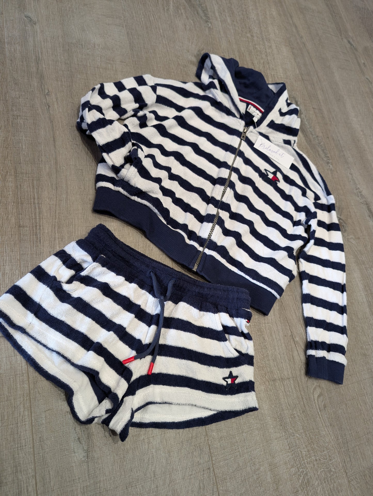 6500109 Tommy Hilfiger Towelling Hoodie & Shorts Set 8yrs