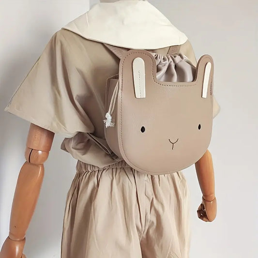 Leather Rabbit Drawstring Backpack