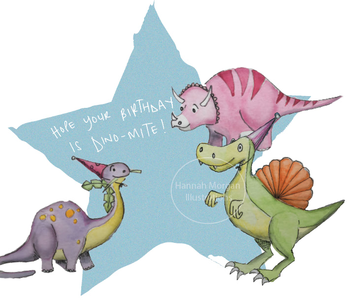 Hanxmade Dinosaur Party Card