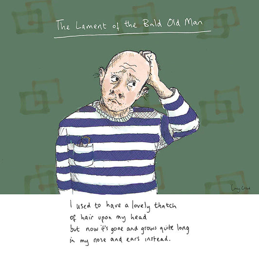 Poet & Painter Bald Man Card