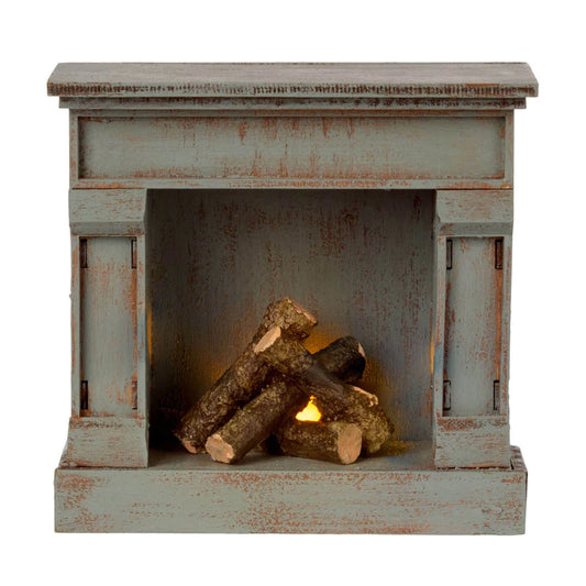 Maileg Miniature Fireplace- Vintage Blue