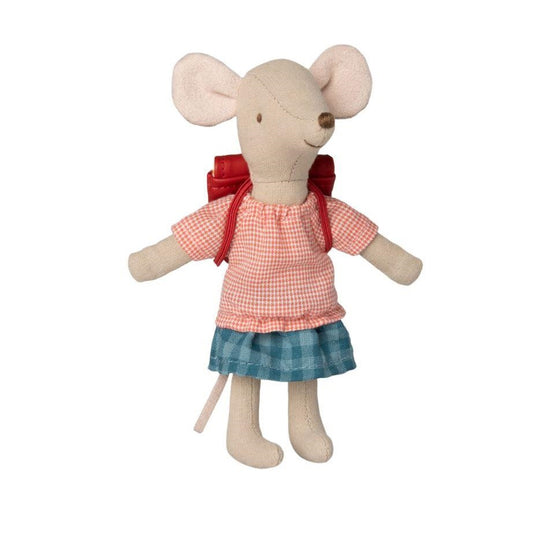 Maileg Tricycle Mouse, Big Sister with Bag- Red
