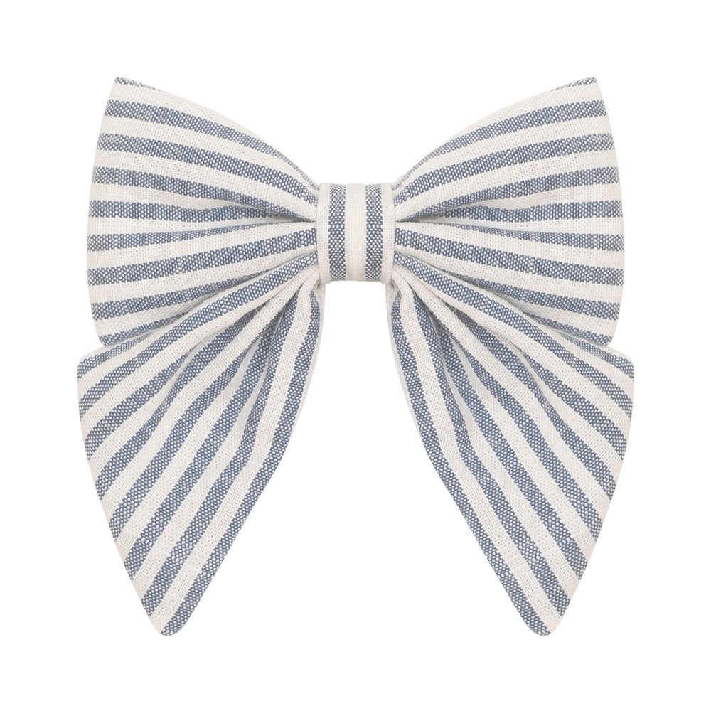 Mimi & Lula Seaside Stripe Bow- Blue