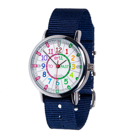 EasyRead Time Watch Rainbow Face- Navy Strap